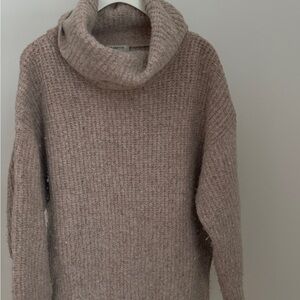 Babaton Cozy Cowl Neck Sweater in Soft Taupe